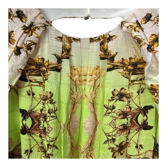 Karen Millen Mirrored Tulipa Print Satin Maxi Dress Sz 12 Cut Out Back - Picture 6 of 11